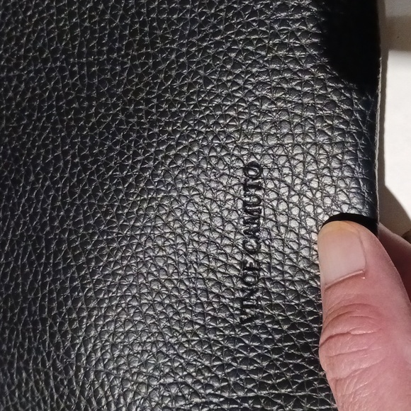 Vince Camuto Black Pebbled Vegan Leather Color Block Luck Tote Laptop Bag - Picture 3 of 7